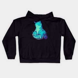 If it fits, it sits! (funny alien cat) Kids Hoodie